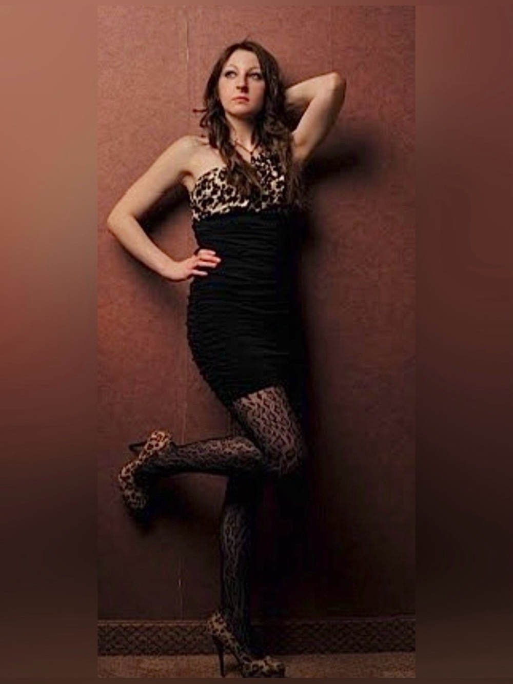 Leopard Print, Black Dress